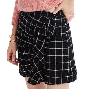 Madewell Ruffle Front Skirt Black White Size 14
